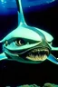 Placeholder: Moth / shark hybrid in 70s space horror movie