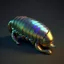 Placeholder: lowpoly shiny metallic spaceship worm