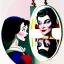 Placeholder: Snow White's stepmother stands in front of the mirror and asks a mirror, a mirror on the wall, who is the most beautiful of them all? From the mirror she sees a picture of an ugly and disgusting witch