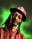 Placeholder: Snoop Dogg, smoke pot, weed background, hyper realistic