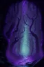 Placeholder: A frightening fungus forest dungeon hallway with purple mist