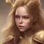 Placeholder: perfect face avril lavigne, dress armor athena, golden, particle fog, cloud