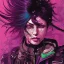 Placeholder: beautiful punk girl, hyper detailed, intricately detailed, illustration by <kilian eng> <Yoji Shinkawa>, purple tones,