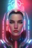 Placeholder: cyberpunk, head, women, portrai, tron, visor,