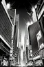 Placeholder: multiple explosions, buildings of Tokyo greyscale