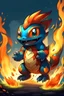 Placeholder: Create a new starter fire Pokemon with his three evolution in style of league of legends