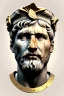 Placeholder: Ultra Realistic image, Roman sculpture, white marble material, Lionel Messi, gold Laurel leaves wreath, renaissance ornaments, one gold star in heart, marble and gold ornaments background, chisel style, waist up portrait, emperor style, epic, celestial, cinematic lighting, God light, god rays, 4k resolution, smooth details, ornate details, soft lighting, unreal engine 5, art station, substance 3d.