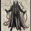 Placeholder: Nosferatu vampire with a tentacle beard, four arms and grey skin as Russian Orthodox