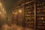 Placeholder: Stefan Koidl's painting of a deep dark creepy victorian corridor with bookshelves everywhere and two candles. 4k, octane, digital painting, artstation, concept art, sharp focus, illustration, art by artgerm and greg rutkowski and alphonse mucha