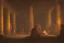 Placeholder: Stone temple interior, venerating fire, Dark atmosphere