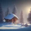 Placeholder: Mysterious christmas night, a small lonely hut, surreal atmosphere, cosmic backdrop, celestial ambience, soft lighting, very chilly appearance of the surroundings, unreal engine 5 volumetric lighting, intricate details, realistic style, 8k resolution