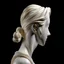 Placeholder: simple 3/4 view of a female marble sculpted hair