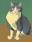 Placeholder: Portrait of a cat by Van Gogh