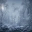 Placeholder: lost in the woods, winter landscape, ice field, crystals, surreal, dreamlike, foggy