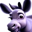 Placeholder: cute donkey with blue eyes,by pixar