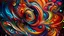Placeholder: Create an imaginative, abstract digital art painting exploring swirling organic shapes, intricate patterns, glossy textures, and bright colors in an unusual composition to depict the concept of a "digital consciousness" in an interpretative, non-objective manner.