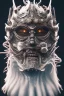 Placeholder: Furious rage, warrior samurai mask, close-up, macro lens, centered camera, intricate details, small minutiae, tiny features, particulars, colorful, 8k, least ambient occlusion, volumetric lighting,