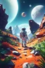 Placeholder: (((close midshot))), (((low poly art:2))), (astronaut), ultra-detailed illustration of an environment on a dangerous:1.2 exotic planet with plants and wild (animals:1.5), (vast open world), astroneer inspired, highest quality, no lines, no outlines candid photography. by Lekrot