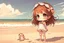 Placeholder: cute chibi girl at the beach