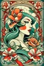 Placeholder: Create a captivating modern poster for a prestigious floral competition of tattoo using the elegant influences of Art Nouveau, dynamic elements from fashion and design, and bold Pop Art aesthetics.