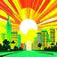 Placeholder: september sun it's a new day in a city of the sun , sytnhwave style, 80' vector
