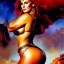 Placeholder: portrait oil on canvas, beautiful booty busty Red Sonja, minimal armor,comic book cover, mystical colors,insanely detailed,realistic,intrincate detail, 16k resolution, masterpiece,Frank Frazetta,Alex Horley, Simon Bisley,