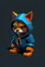 Placeholder: low poly nintendo 64 chracter of a cat in a hoodie witha retro gam on the hoodie