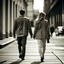 Placeholder: man and woman walking