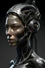 Placeholder: Cyborg female evolving | flesh is growing absorbing the Metal | concrete floor | detailed | fine art | highly detailed | smooth | sharp focus | ultra realistic | full body portrait view, Mysterious