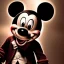 Placeholder: Rotting corpse zombie who is mickey mouse smiling, evil