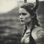 Placeholder: [vintage style noisy scratches glitches, Shot the texture and then rewound the film and double exposed] Viking heroes and heroines
