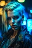 Placeholder: hyper real water color of blonde pierced cyberpunk Malkavian vampire portrait with clear blue-green eyes in moon light feeling in control in goth ruins patterned background, zeiss prime lens, bokeh like f/0.8, tilt-shift lens 8k, high detail, smooth render, down-light, unreal engine, prize winning