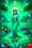 Placeholder: The beautiful goddess of healing and well-being stands on a land of pure water embellished with emeralds. And glass rose trees. And a name. Colored with stars and planets