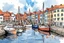 Placeholder: Small English fishing port in the style of a loose urban sketch