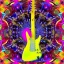 Placeholder: Cadillac PEACE electric guitar PEACE psychedelic hippie trippy acid LSD PEACE GUITAR