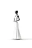 Placeholder: perfume in the form of a manikin with animation on a white background