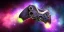 Placeholder: shiney xbox controller odd design. nebula backround