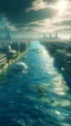 Placeholder: The city of 2023, clean city, Clean sea water. Surreal, wonderful craftsmanship, depth of field, sharp focus, unique art, 8k, mysterious