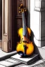 Placeholder: One single mature cat, sleeping in a corner on the street, violin case, Vienna, model style, hyper realistic, extremely accurate, delicate, extremely detailed, Graphic novel style, wide-angle, open aperture, superfine pencil