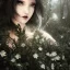 Placeholder: Black flowers and beautiful girl ultra-realistic, highly detailed, masterpiece, delicate detailed, sharp focus, insanely detailed, fantasy art, intricate detailed, elegant, fog, Special Lighting, Vibrant, color Scheme, forest, unreal engine 5, trending on artstation, anime