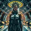 Placeholder: The queen of the future interstellar, wearing sci-fi beautiful clothes, standing in the technology palace, real style, real photo, wide angle, 32K, high resolution, high quality