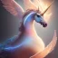 Placeholder:  surreal unicorn with glowing wings, glowing soft and smooth wings, shadow, abstract surreal fantasy art, highly detailed, intricate patterns on wings, soft studio lighting, smooth dark blue background 64k