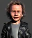 Placeholder: Heath ledger toddler, full body, leather jacket, soft skin, dramatic lighting, hyper realistic