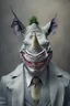 Placeholder: A picture of a rhino in the form of a joker, a professional, high JPEG image