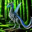 Placeholder: A dragonoid human with silver scales along with a long, flexible tail in a magical forest