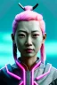 Placeholder: portrait, Asian cyborg woman, samurai warrior :: symmetry photography, cyberpunk style, pink hair, wires conveying, perfect eyes, samurai helmet, tiger mask, black samurai army, katana, japanese traditional ornaments, pink, white, black, glow eyes, cinematic, Ultra realistic, dark scene, soft color, highly detailed, unreal engine 5, RTX, ultra detail, 3d, finely drawn, high definition.