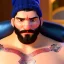 Placeholder: Sleeping Ganesha, beard, tattoo, strong man, beanie