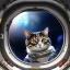 Placeholder: hyper-realistic flying astronaut in space surprised to see a cat inside spaceship window, 8k resolution, high-quality, fine-detail, detailed matte, intricate, 3D octane render, illustration, digital art, brian froud, howard lyon, anna dittman, greg rutowski,