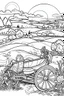 Placeholder: Outline art, no shading, , cartoon style, whell barrow, black and white, low detail, --ar 9:11