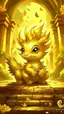 Placeholder: Specially Masterpiece fluffy adorable baby golden dragon,run around the Palace,chibi